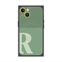 プレミアムスクエアケース with MagSafe［ オリジナル - initial two tone - R green ］