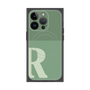 プレミアムスクエアケース with MagSafe［ オリジナル - initial two tone - R green ］
