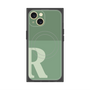 プレミアムスクエアケース with MagSafe［ オリジナル - initial two tone - R green ］