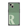 プレミアムスクエアケース with MagSafe［ オリジナル - initial two tone - R green ］