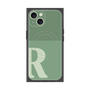 プレミアムスクエアケース with MagSafe［ オリジナル - initial two tone - R green ］