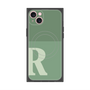 プレミアムスクエアケース with MagSafe［ オリジナル - initial two tone - R green ］