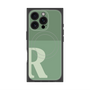 プレミアムスクエアケース with MagSafe［ オリジナル - initial two tone - R green ］