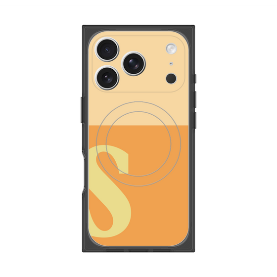 プレミアムスクエアケース with MagSafe［ オリジナル - initial two tone - S orange ］
