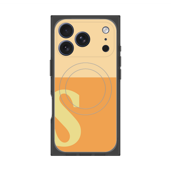 プレミアムスクエアケース with MagSafe［ オリジナル - initial two tone - S orange ］