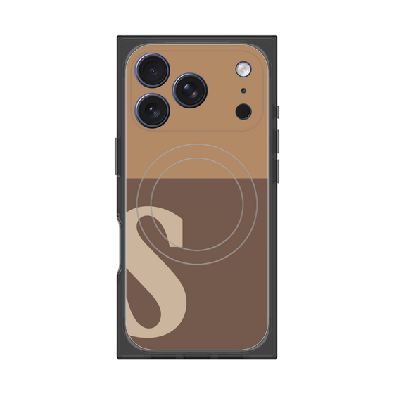 プレミアムスクエアケース with MagSafe［ オリジナル - initial two tone - S brown ］