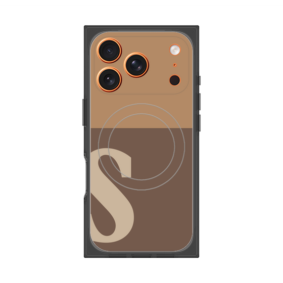 プレミアムスクエアケース with MagSafe［ オリジナル - initial two tone - S brown ］