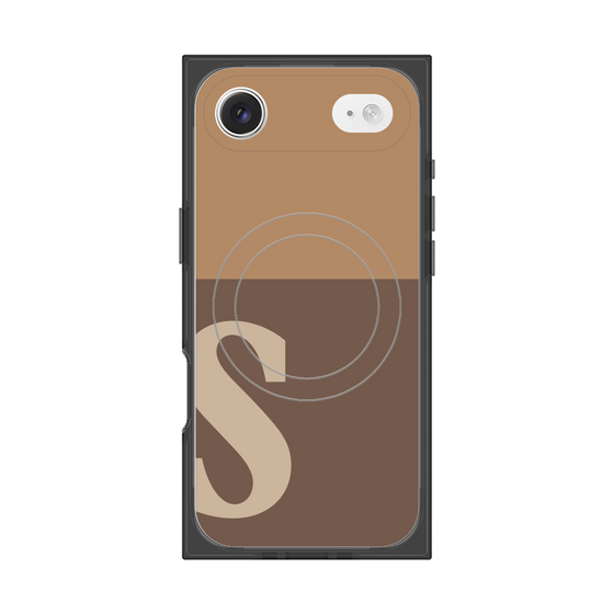 プレミアムスクエアケース with MagSafe［ オリジナル - initial two tone - S brown ］