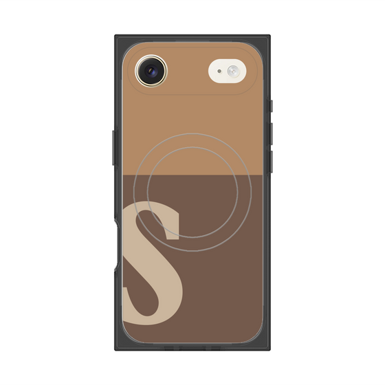 プレミアムスクエアケース with MagSafe［ オリジナル - initial two tone - S brown ］