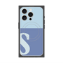 プレミアムスクエアケース with MagSafe［ オリジナル - initial two tone - S blue ］