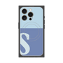 プレミアムスクエアケース with MagSafe［ オリジナル - initial two tone - S blue ］