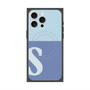 プレミアムスクエアケース with MagSafe［ オリジナル - initial two tone - S blue ］