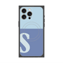 プレミアムスクエアケース with MagSafe［ オリジナル - initial two tone - S blue ］