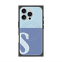 プレミアムスクエアケース with MagSafe［ オリジナル - initial two tone - S blue ］