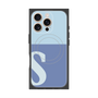 プレミアムスクエアケース with MagSafe［ オリジナル - initial two tone - S blue ］
