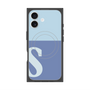 プレミアムスクエアケース with MagSafe［ オリジナル - initial two tone - S blue ］