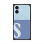 プレミアムスクエアケース with MagSafe［ オリジナル - initial two tone - S blue ］