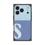 プレミアムスクエアケース with MagSafe［ オリジナル - initial two tone - S blue ］