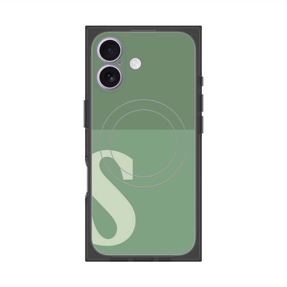 プレミアムスクエアケース with MagSafe［ オリジナル - initial two tone - S green ］