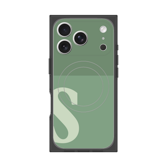 プレミアムスクエアケース with MagSafe［ オリジナル - initial two tone - S green ］