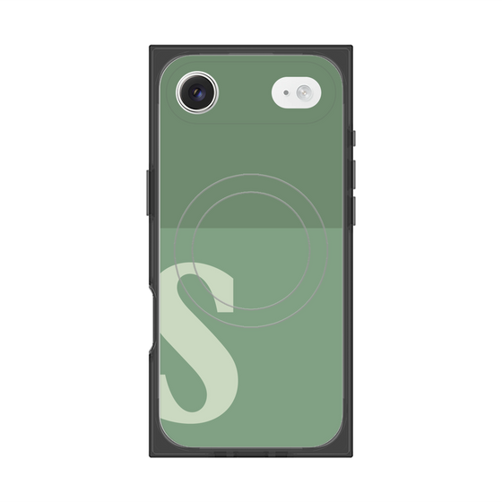 プレミアムスクエアケース with MagSafe［ オリジナル - initial two tone - S green ］