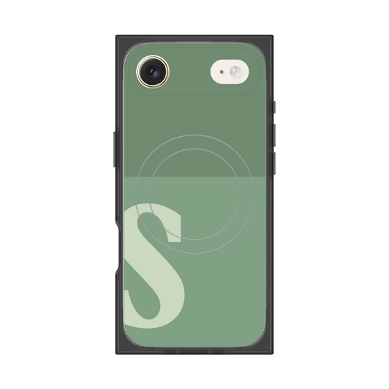 プレミアムスクエアケース with MagSafe［ オリジナル - initial two tone - S green ］