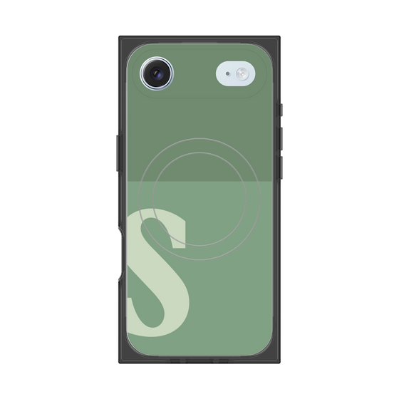 プレミアムスクエアケース with MagSafe［ オリジナル - initial two tone - S green ］