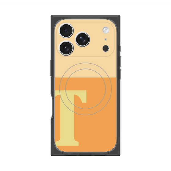 プレミアムスクエアケース with MagSafe［ オリジナル - initial two tone - T orange ］