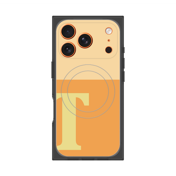 プレミアムスクエアケース with MagSafe［ オリジナル - initial two tone - T orange ］