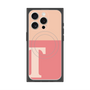 プレミアムスクエアケース with MagSafe［ オリジナル - initial two tone - T pink ］