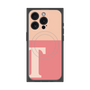 プレミアムスクエアケース with MagSafe［ オリジナル - initial two tone - T pink ］