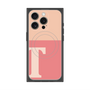 プレミアムスクエアケース with MagSafe［ オリジナル - initial two tone - T pink ］