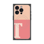 プレミアムスクエアケース with MagSafe［ オリジナル - initial two tone - T pink ］