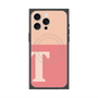 プレミアムスクエアケース with MagSafe［ オリジナル - initial two tone - T pink ］