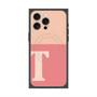 プレミアムスクエアケース with MagSafe［ オリジナル - initial two tone - T pink ］