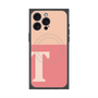 プレミアムスクエアケース with MagSafe［ オリジナル - initial two tone - T pink ］