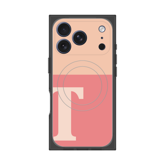 プレミアムスクエアケース with MagSafe［ オリジナル - initial two tone - T pink ］