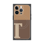 プレミアムスクエアケース with MagSafe［ オリジナル - initial two tone - T brown ］