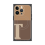 プレミアムスクエアケース with MagSafe［ オリジナル - initial two tone - T brown ］