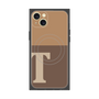 プレミアムスクエアケース with MagSafe［ オリジナル - initial two tone - T brown ］