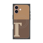 プレミアムスクエアケース with MagSafe［ オリジナル - initial two tone - T brown ］