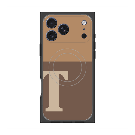 プレミアムスクエアケース with MagSafe［ オリジナル - initial two tone - T brown ］