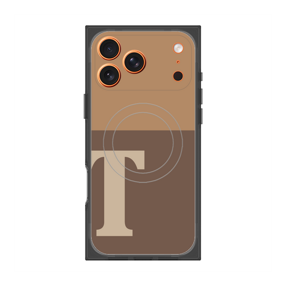 プレミアムスクエアケース with MagSafe［ オリジナル - initial two tone - T brown ］