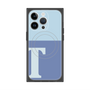 プレミアムスクエアケース with MagSafe［ オリジナル - initial two tone - T blue ］