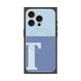 プレミアムスクエアケース with MagSafe［ オリジナル - initial two tone - T blue ］