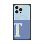 プレミアムスクエアケース with MagSafe［ オリジナル - initial two tone - T blue ］