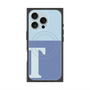プレミアムスクエアケース with MagSafe［ オリジナル - initial two tone - T blue ］