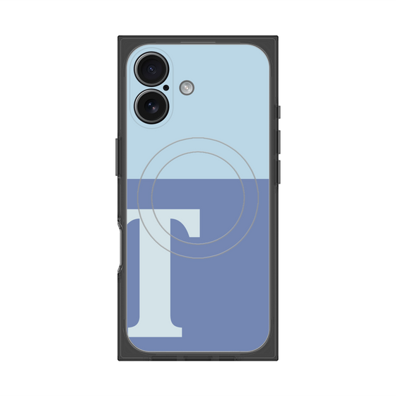 プレミアムスクエアケース with MagSafe［ オリジナル - initial two tone - T blue ］