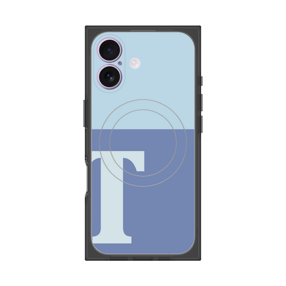 プレミアムスクエアケース with MagSafe［ オリジナル - initial two tone - T blue ］
