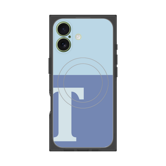プレミアムスクエアケース with MagSafe［ オリジナル - initial two tone - T blue ］